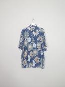 Men's Vintage Pierre Cardin Blue Hawaiian Shirt L image