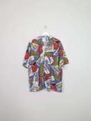 Mens Vintage Cartoon Print Short Sleeved Shirt XL image