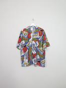 Mens Vintage Cartoon Print Short Sleeved Shirt XL image