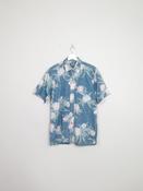 Mens Vintage Hawaiian Blue Shirt M image