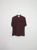 Mens Vintage Brown Silk Shirt S/M image