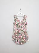 Vintage Floral 80s Dress L/XL