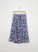Vintage Blue Floral Skirt 27" W