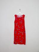 Vintage Red Floral Printed 90s Dress S