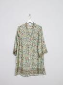 Orential Style Green Long Silk Tunic Blouse L
