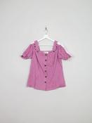 Vintage Austrian Style Red Gingham Blouse L/14