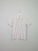 Men's Vintage Cream Printed Short Sleeved Shirt L image