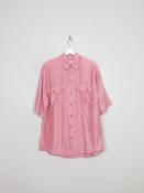 Men's Vintage Pink Silk Short Sleeved Shirt M