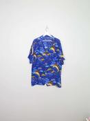 Mens Blue Vintage Hawaiian Shirt M/L image