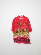 Mens Vintage Red Hawaiian  Shirt XL image