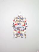 Women's Vintage Printed 80s Blouse With Collar S/M image