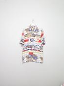 Women's Vintage Printed 80s Blouse With Collar S/M image