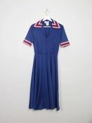 Vintage 70s Navy Shubette Fit &amp; Flare dress 6 image