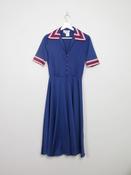 Vintage 70s Navy Shubette Fit &amp; Flare dress 6 image