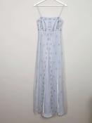Vintage Blue 90s Evening Beaded Blue Long Dress XS/8 image