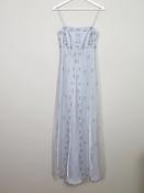 Vintage Blue 90s Evening Beaded Blue Long Dress XS/8 image