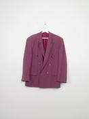 Mens Vintage 80s Plum Blazer Double Breasted 40"
