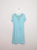 Vintage Blue Moygashel Linen 1960s Dress 14