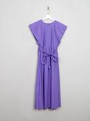 Vintage Purple Pleated Midi Dress S