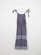 Vintage Charcoal Black Greek Cheesecloth Dress M/L image