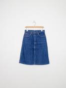 Vintage Indigo Blue Denim Knee Length Skirt S image