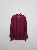Women's Vintage Burgundy Plum Silk Jacket L/XL