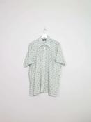 Mens Vintage Green Polka Dot 70s Short Sleeved Shirt XL image