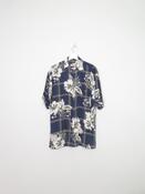 Mens Vintage Hawaiian Blue Shirt M