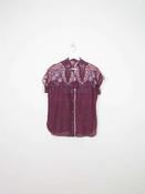 Womens Vintage Wine Printed Blouse S/M image