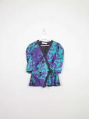 Womens Vintage 80s Top With Peplum S/M image