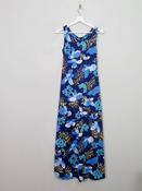 Vintage Blue Floral 1970s Maxi Dress XS/S