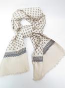 Mens Vintage Silk Cream Printed Scarf image