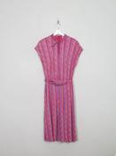 Vintage Printed 1970s Midi Dress 12/14