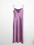 Vintage Mauve Satin Long Dress Evening S image