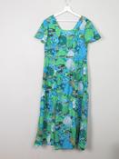 Vintage Green Printed 1970s Dress 14