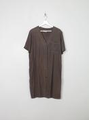Vintage Black/Brown Silk Button Down Dress S/M