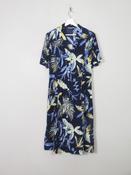 Vintage Navy Hawaiian Print Style Dress M/L