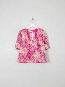 Women's Vintage Pink Lace Wolfangel Top L
