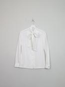 Vintage Cream Tie Neck Long Sleeved Blouse S image