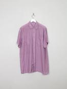 Men's Vintage Pink Silk Short Sleeved Shirt M