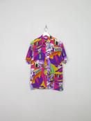 Women's Vintage Printed 80s Blouse S/M