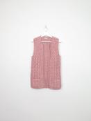 Womens Vintage Rose Pink Crochet Gilet S/M image