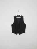 Men's Vintage Black Linen Waistcoat S/M