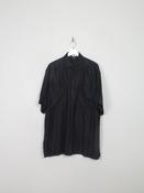 Women's Black Silk Short Sleeved Shirt M-XL