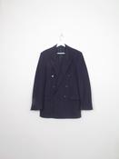Mens Navy Vintage Double Breasted Blazer 38" Long image