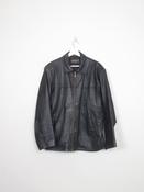 Mens Vintage Black Leather Zip Jacket M/L image