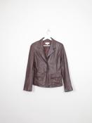 Womens Vintage Brown Leather Jacket S image