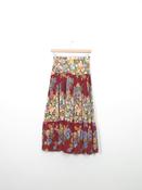 Vintage Tiered Patchwork Style Contrast 70s Skirt XXS 25" W image