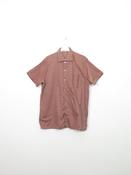 Men's Vintage Rust &amp; Green Check 1950s Two Tone Short Sleeved Shirt M image