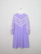 Vintage 1970s Lilac Midi Dress M